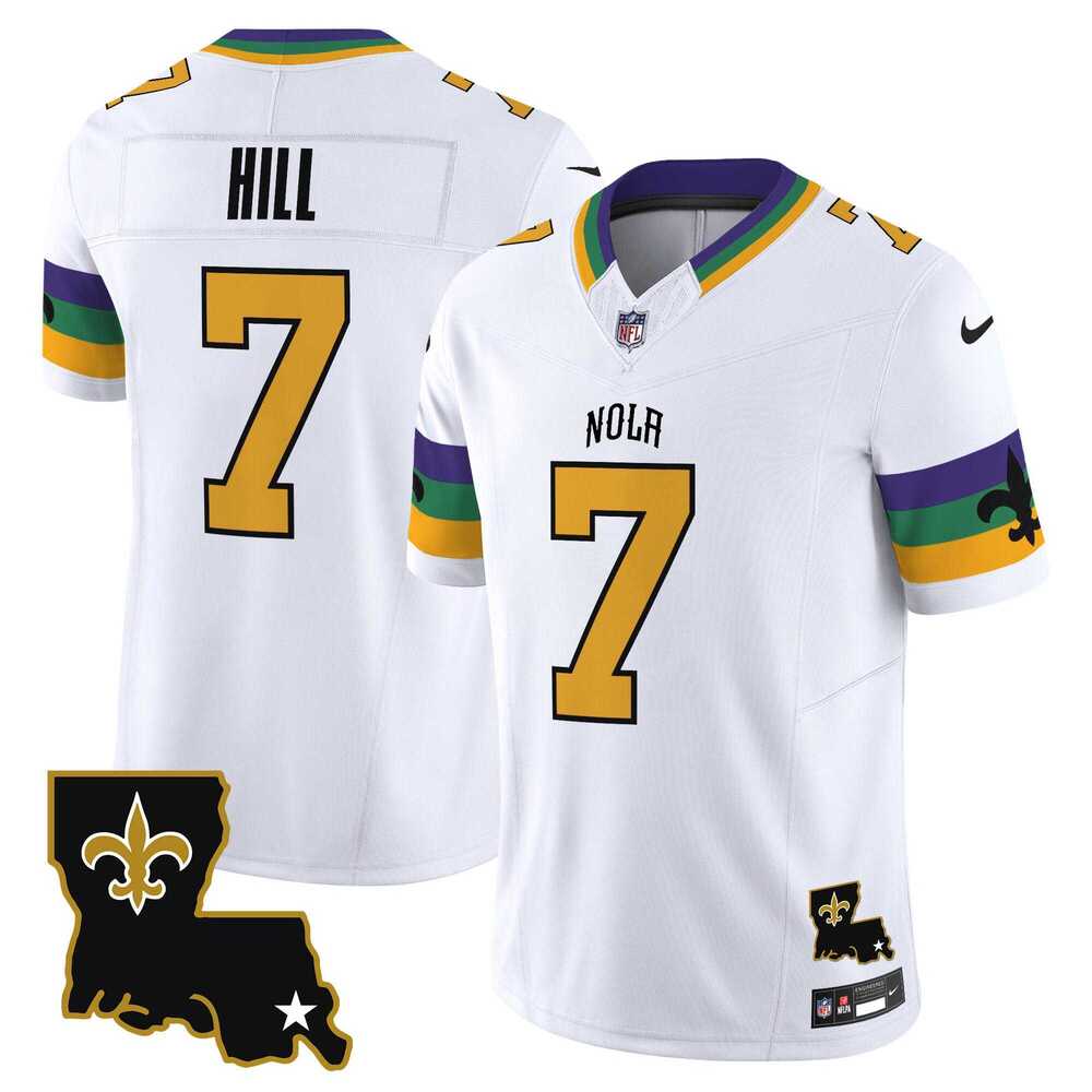 Men & Women & Youth New Orleans Saints #7 Taysom Hill White 2024 F.U.S.E. Vapor Limited Stitched Jersey->new orleans saints->NFL Jersey